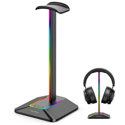 Link Dream RGB Lights ausinių stovas su c tipo USB prievadais ausinių laikiklis visoms ausinėms Žaidėjai Žaidimų kompiuterio priedai stalas