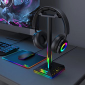 RGB Gaming fejhallgató állvány 6 monokróm mód Játékos fejhallgató kijelző állvány fejhallgató tartó akasztó fülhallgató-tartozékok