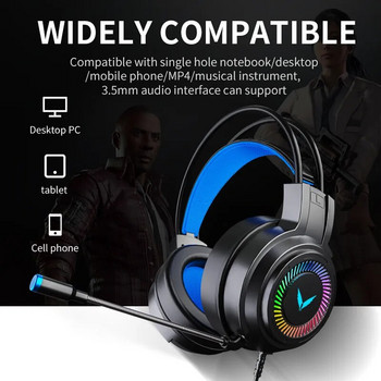 G58 G60 Геймърска слушалка 7.1 Стерео SVirtual Surround Bass Earphone Слушалки с микрофон LED светлина за компютър PC Gamer Сгъваема