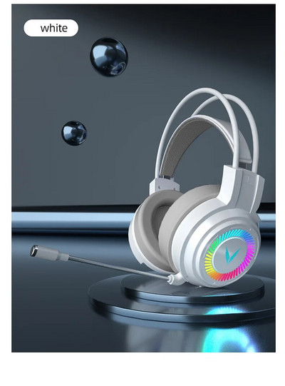 G58 G60 spēļu austiņas 7.1 stereo Svirtuālās telpiskās basa austiņas ar mikrofona LED apgaismojumu, kas paredzēts datoram, saliekamas