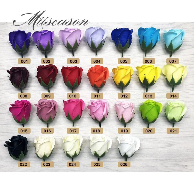 50db Átmérő 4,5cm Olcsó Szappan Rózsa Fej szépség Esküvői Valentin napi ajándék esküvői csokor Lakásdekoráció Kézi Virág Művészet