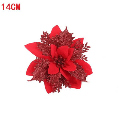 1/5/10 vnt Blizgančios dirbtinės gėlės Linksmų Kalėdų papuošalai Kalėdų eglutės papuošimai namams Naujųjų metų vestuvių vakarėlio dekoras