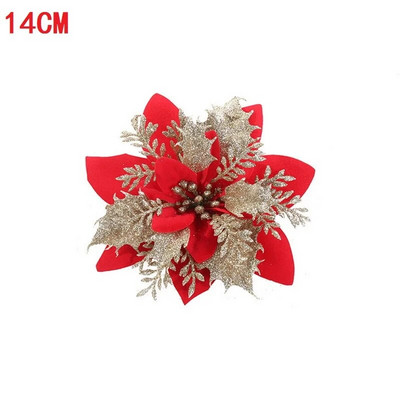 1/5/10 vnt Blizgančios dirbtinės gėlės Linksmų Kalėdų papuošalai Kalėdų eglutės papuošimai namams Naujųjų metų vestuvių vakarėlio dekoras