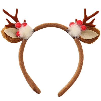 Elastična božićna traka za glavu s rogovima sobova Cosplay traka za kosu Obruč za kosu Ukras za glavu za zabavu Dodaci za kosu