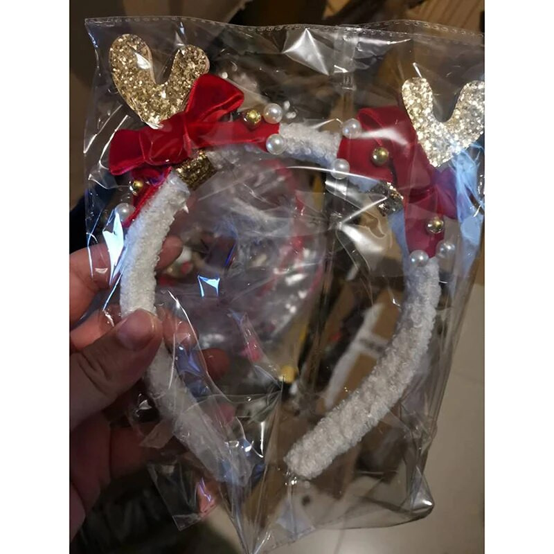 Elastična božićna traka za glavu s rogovima sobova Cosplay traka za kosu Obruč za kosu Ukras za glavu za zabavu Dodaci za kosu