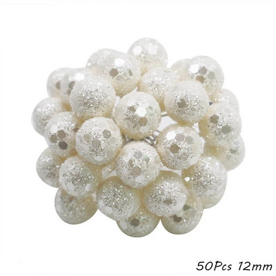 Balta tēma Mākslīgie ziedi, ķiršu putekšņlapu ogu saišķis DIY Ziemassvētku rotājumi kāzu kūkas dāvanu kastītes vainagi Ziemassvētku dekors