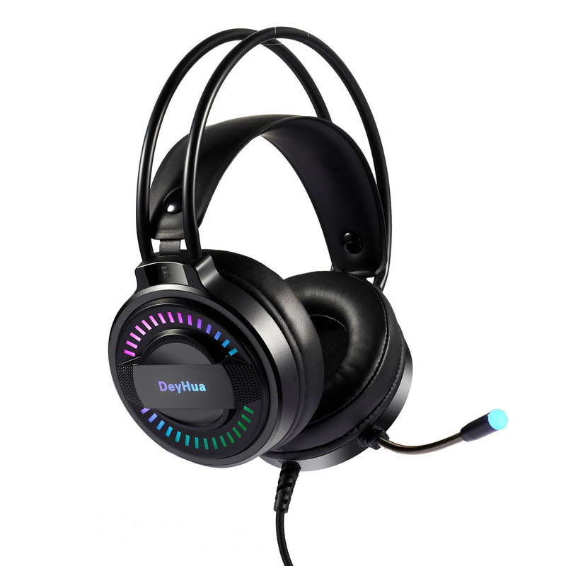 DeyHua RGB slušalica Gaming Player PC PS4 s HD fleksibilnim mikrofonom 3,5 mm slušalica Prikladna za Xbox PS5 Switch računalno igranje