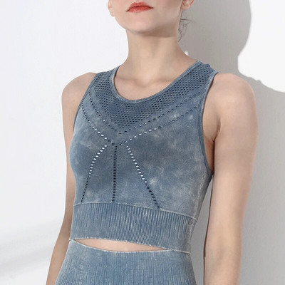 Vintage isprani ženski dvodijelni kompleti Sportski set Bešavni ženski grudnjak Majice kratkih rukava Tajice Teretana Fitness Odijelo za jogu Rainbowshades