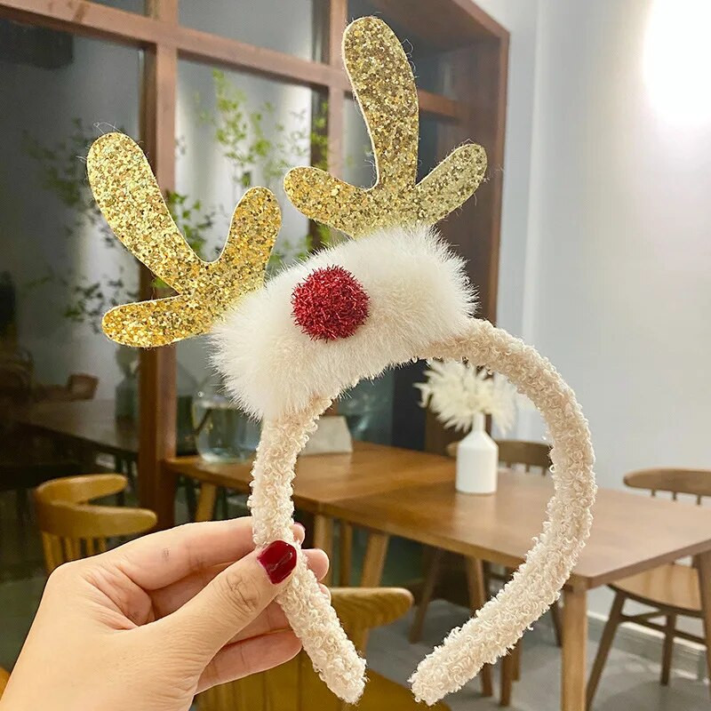 Ziemassvētku galvassega matu lente pieaugušajiem Raga galvas saite meitenei svētku kleita matu lente bērniem dāvana Ziemassvētku cepure