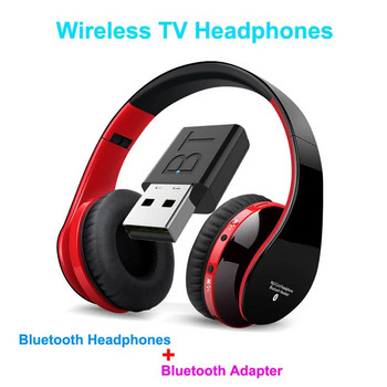 FLOVEME TV Bluetooth слушалки HiFi bluetooth слушалки Deep Bass Безжични слушалки с предавател за телевизор Компютър Телефон