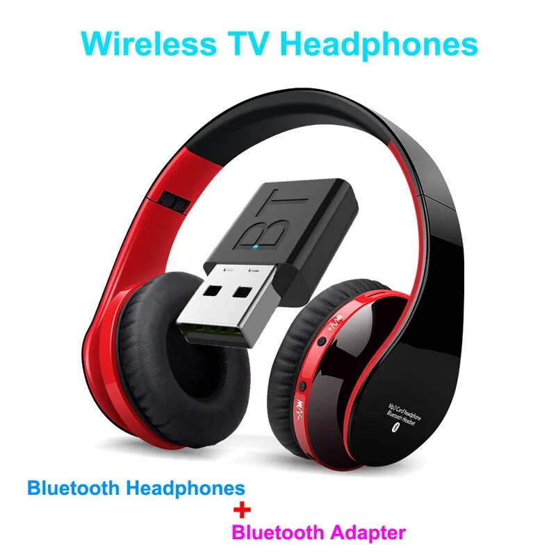 FLOVEME TV Bluetooth austiņas HiFi bluetooth austiņas Deep Bass bezvadu austiņas ar raidītāja stieni TV datortelefonam