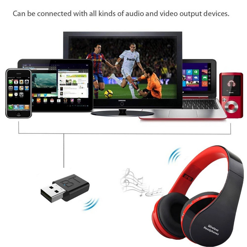 FLOVEME TV Bluetooth austiņas HiFi bluetooth austiņas Deep Bass bezvadu austiņas ar raidītāja stieni TV datortelefonam