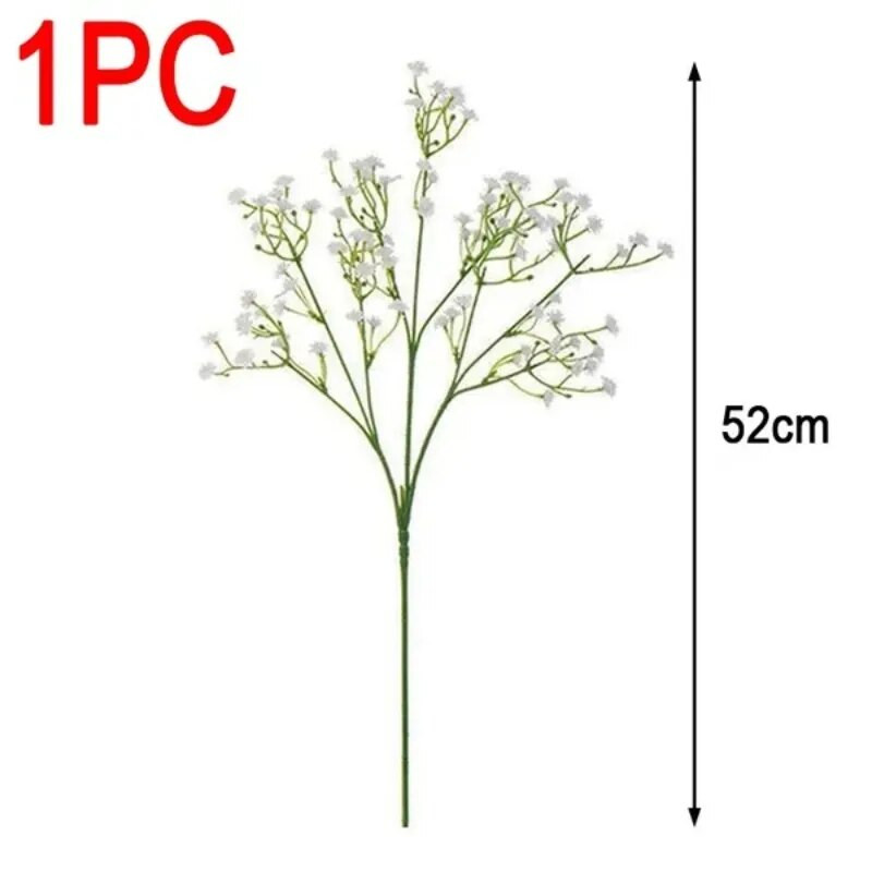 90 glava 52 cm, dječji dah, umjetno cvijeće, plastična gipsofila, DIY cvjetni buketi za vjenčanje, uređenje doma