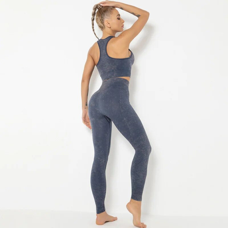 NCLAGEN Yoga Fitness odijelo Bešavne ženske visoke elastične ženske sportske tajice i top seksi komplet od 2 komada odjeće za teretanu Sportska oprema