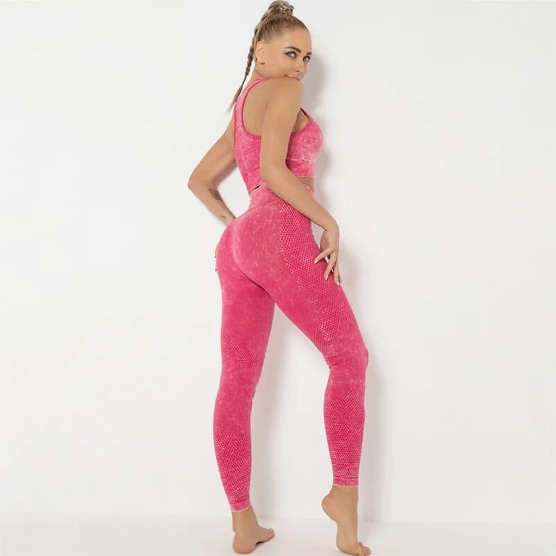 NCLAGEN Yoga Fitness odijelo Bešavne ženske visoke elastične ženske sportske tajice i top seksi komplet od 2 komada odjeće za teretanu Sportska oprema