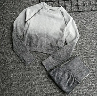 Ženski bešavni set za jogu, Tajice za teretanu, Majice s visokim strukom, Gornje odijelo, dugi rukavi, Fitness, vježbanje, sport, trčanje, komplet sportske odjeće