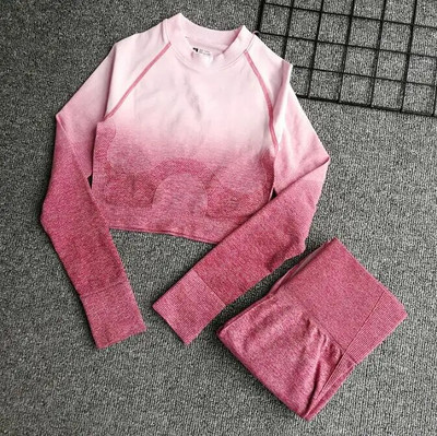 Ženski bešavni set za jogu, Tajice za teretanu, Majice s visokim strukom, Gornje odijelo, dugi rukavi, Fitness, vježbanje, sport, trčanje, komplet sportske odjeće