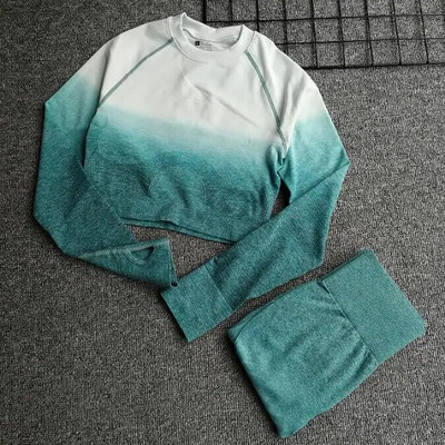 Ženski bešavni set za jogu, Tajice za teretanu, Majice s visokim strukom, Gornje odijelo, dugi rukavi, Fitness, vježbanje, sport, trčanje, komplet sportske odjeće