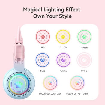 Cat Car Headphones Headset Gamer ασύρματα ακουστικά με Mic Gamer Girl Antler Bluetooth Gaming Headphones