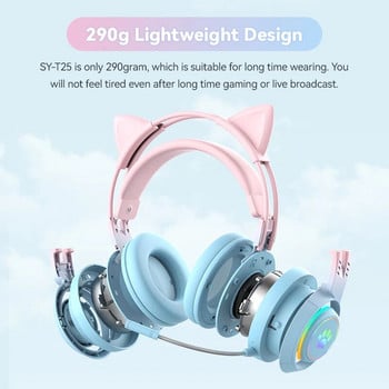 Cat Car Headphones Headset Gamer ασύρματα ακουστικά με Mic Gamer Girl Antler Bluetooth Gaming Headphones