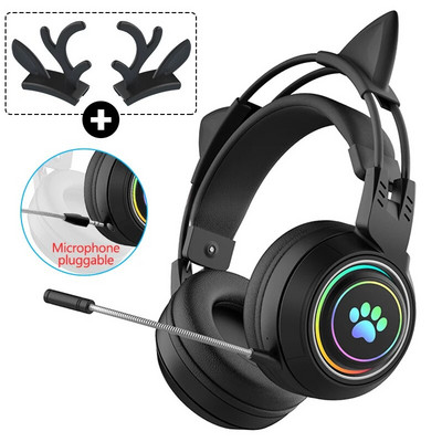 Cat Car Slušalice Headset Gamer Bežične slušalice s mikrofonom Gamer Girl Antler Bluetooth Gaming slušalice