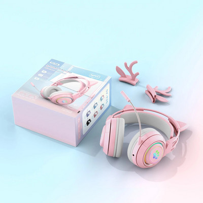 Cat Car Slušalice Headset Gamer Bežične slušalice s mikrofonom Gamer Girl Antler Bluetooth Gaming slušalice