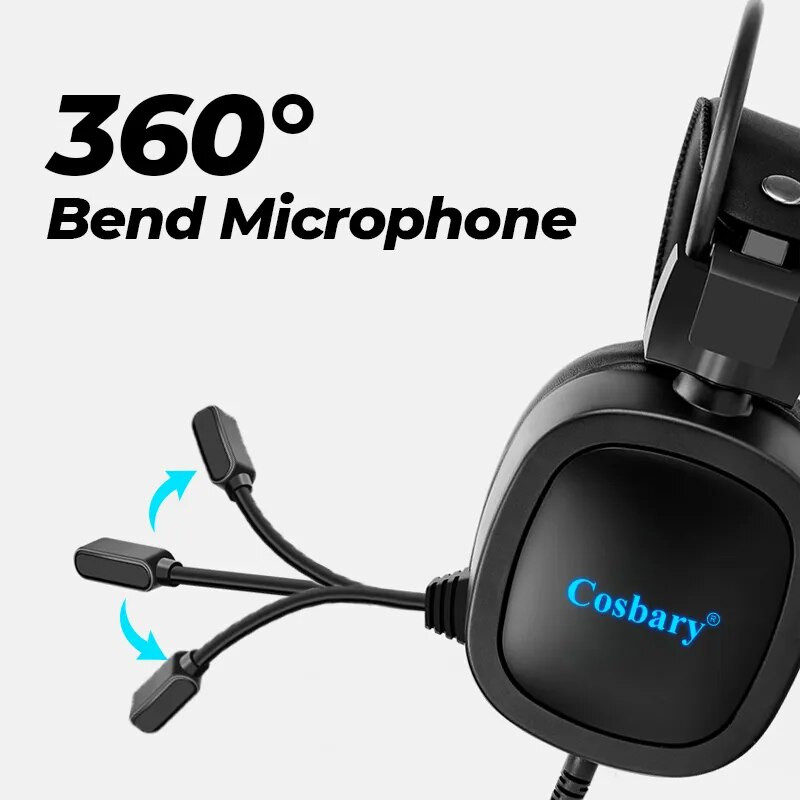 KINGSTAR slušalice za igrice 7.1 Virtualne 3,5 mm žičane slušalice PC računalo RGB svjetla za poništavanje buke Gaming slušalice s mikrofonom