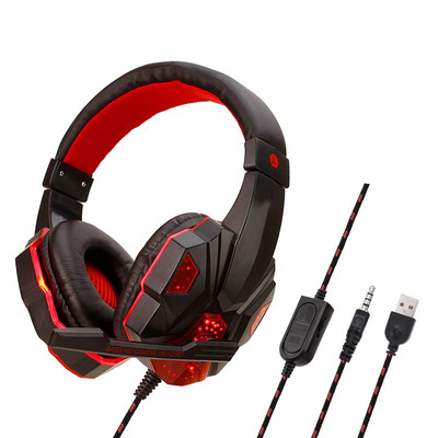Professzionális Bass Stereo Gamer Vezetékes Fejhallgató PS4 X BOX Headset Led Fényű Mikrofonnal Számítógépes Laptophoz