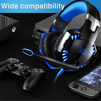 KOTION EACH G2000 Gaming Headset Deep Bass Stereo Ενσύρματο υπολογιστή LED φωτιζόμενα ακουστικά με μικρόφωνο για PS4 XBOX PC Gamer