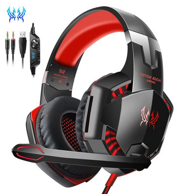 KOTION EACH G2000 Gaming slušalice Deep Bass Stereo žičane računalne LED osvijetljene slušalice s mikrofonom za PS4 XBOX PC igrače