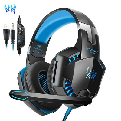 KOTION EACH G2000 Gaming slušalice Deep Bass Stereo žičane računalne LED osvijetljene slušalice s mikrofonom za PS4 XBOX PC igrače