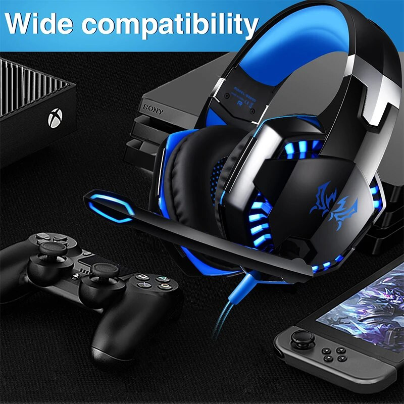 KOTION EACH G2000 Gaming slušalice Deep Bass Stereo žičane računalne LED osvijetljene slušalice s mikrofonom za PS4 XBOX PC igrače