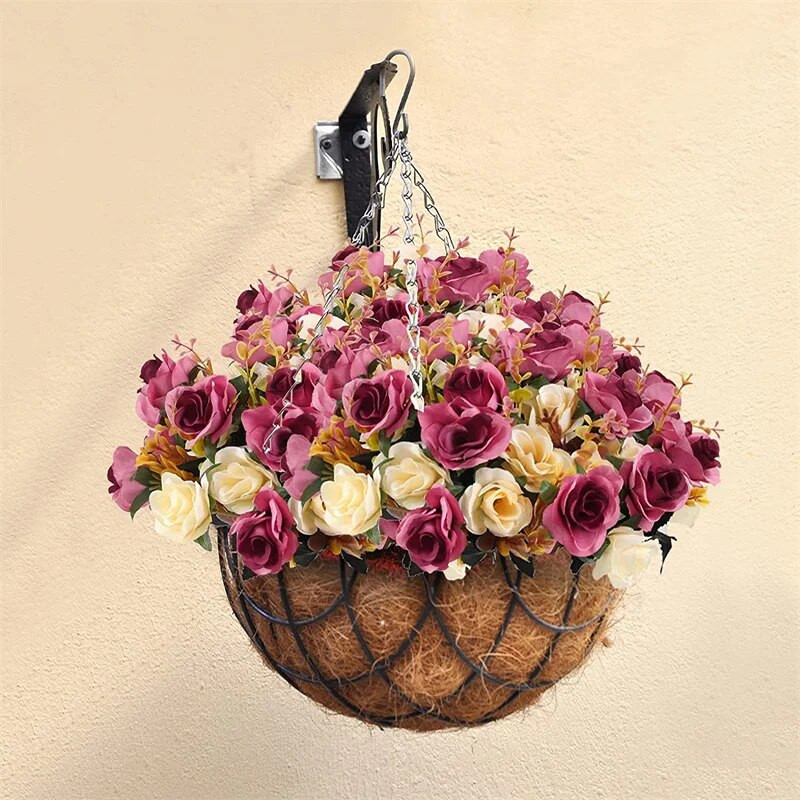 12 galviņu rožu mākslīgie ziedi viltoti divu krāsu ziedi ar kātiem Mākslīgās rozes ziedu pušķi mājas kāzu ballīšu dekorēšanai