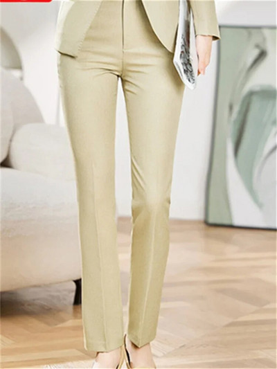 Yitimuceng Uredski ženski dvodijelni kompleti Ženska odjeća 2023. Sakoi s dvostrukim kopčanjem s otvorenim ovratnikom Jednobojni ležerni odijela s hlačama