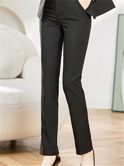 Yitimuceng Uredski ženski dvodijelni kompleti Ženska odjeća 2023. Sakoi s dvostrukim kopčanjem s otvorenim ovratnikom Jednobojni ležerni odijela s hlačama