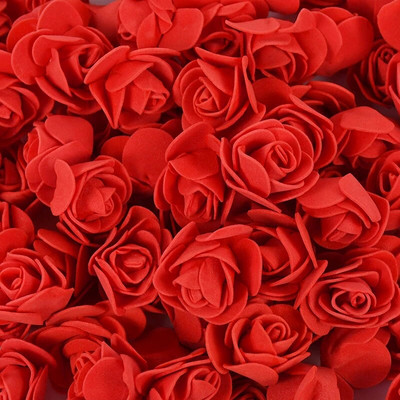 50/100/200Pcs Teddy Bear of Roses 3cm PE Foam Rose Head Τεχνητό λουλούδι Διακοσμητικό στεφάνι σπιτιού Γάμος DIY Δώρο για την Ημέρα του Αγίου Βαλεντίνου