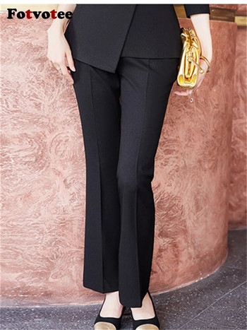 Fotvotee Slim Suit Σετ Γυναικείο 2023 Γυναικείο Γραφείο Μόδας Γυναικείο μακρυμάνικο μακρυμάνικο μπλέιζερ με στριφογυριστό γιακά Κομψές φόρμες παντελονιών ψηλόμεσες
