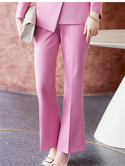 Fotvotee vékony öltöny szett női 2023 divatos irodai női hosszú ujjú, lehajtható gallérral blézerek Elegáns, magas derekú nadrágkosztümök