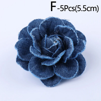 5 kom/lot Plava traper tkanina Cvijeće Odjeća Šeširi Ukrasi haljina Cvjetni ručni ukrasi za glavu Izrada DIY pribora za kosu