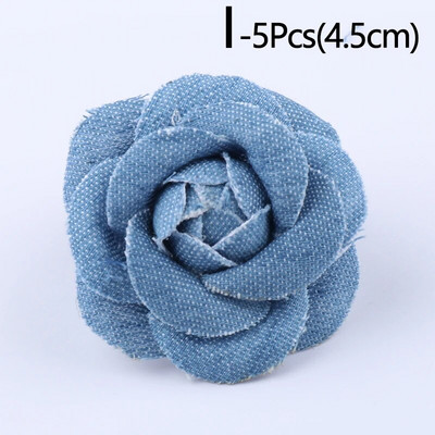 5 kom/lot Plava traper tkanina Cvijeće Odjeća Šeširi Ukrasi haljina Cvjetni ručni ukrasi za glavu Izrada DIY pribora za kosu