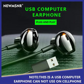 2,5 M USB ausīs ievietotas vadu austiņas ar mikrofonu, stereo, skaļi basa austiņas datora planšetdatoriem, piezīmjdatoriem, galddatoriem, austiņām, trokšņu samazināšana