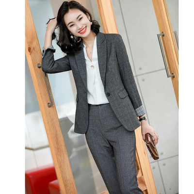 Ženski poslovni poslovni formalni odijelo s hlačama Blazer 2-dijelni set Uredski ženski plavi crni zeleni sako i hlače