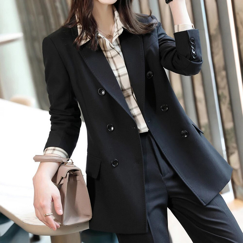 Visokokvalitetni mekani ženski odijelo s hlačama Formalni set od 2 komada kaki crveno crni uredski ženski ženski poslovni radni sako i hlače