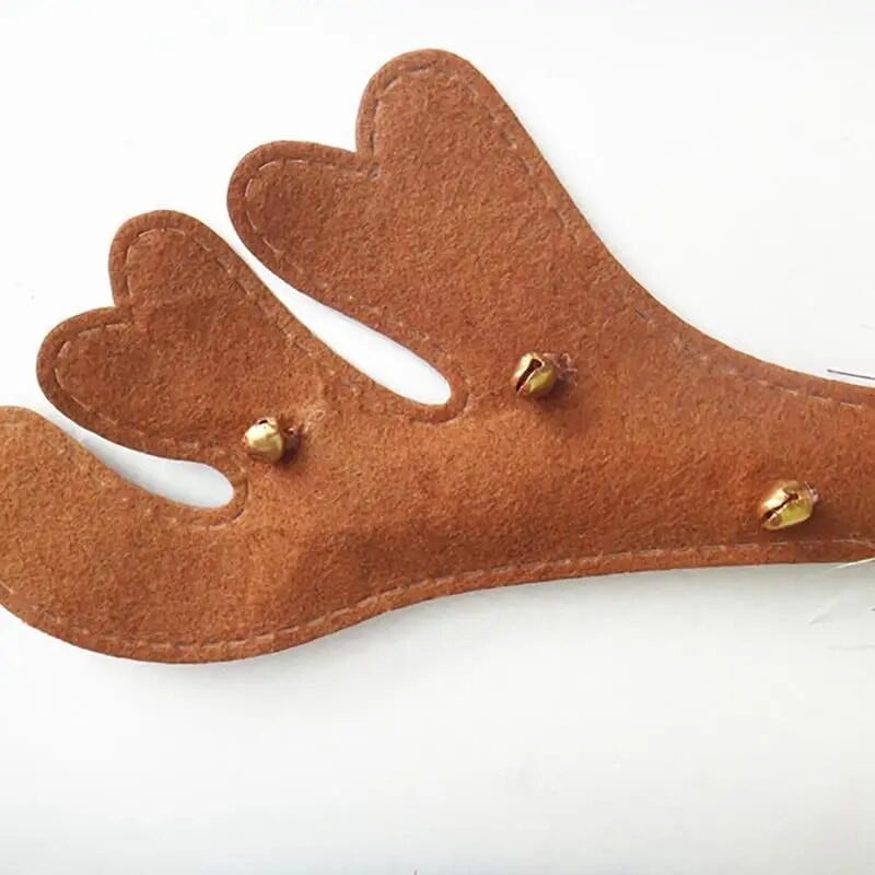 1kom božićna traka za glavu od rogova Netkani dekor od lažnog perja, zvona, traka za glavu, obruč za kosu, dodaci za kosu, pribor za zabavu za Božić