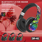Ragyogó Bluetooth fejhallgató King kong Graffiti vezeték nélküli fülhallgató mikrofonos zajcsökkentéssel fejhallgató HiFi Deep Bass gamer headset