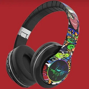 Ragyogó Bluetooth fejhallgató King kong Graffiti vezeték nélküli fülhallgató mikrofonos zajcsökkentéssel fejhallgató HiFi Deep Bass gamer headset