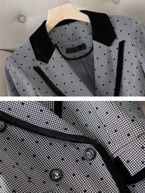 Uus saabumine, hall naiste pükskostüüm, naiste pükskostüüm, pikkade varrukatega tööriietus, bleiser ja püksid, pidulik 2-osaline komplekt sügistalveks