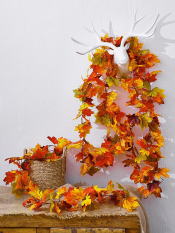 Φθινοπωρινή διακόσμηση γιρλάντα 66,3 ιντσών με τεχνητά φύλλα αμπέλου σφενδάμου