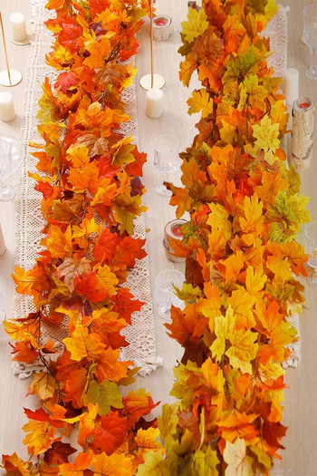 Φθινοπωρινή διακόσμηση γιρλάντα 66,3 ιντσών με τεχνητά φύλλα αμπέλου σφενδάμου