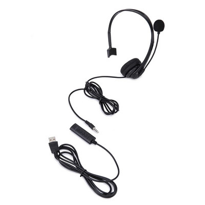 Slušalice za pozivni centar 3,5 mm USB žičane poslovne slušalice s mikrofonom Kontrola glasnoće Slušalice za uredsko računalo s isključivanjem zvuka